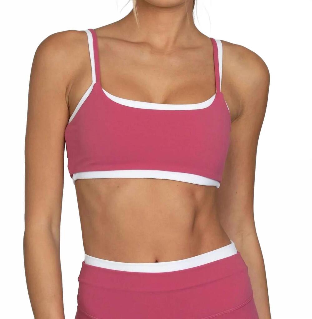 NEW GOLD HINGE women's double layer stryde form bra in raspberry